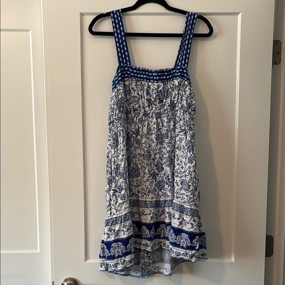 Knox Rose Navy and White Patterned Button Up Dress - Picture 3 of 3